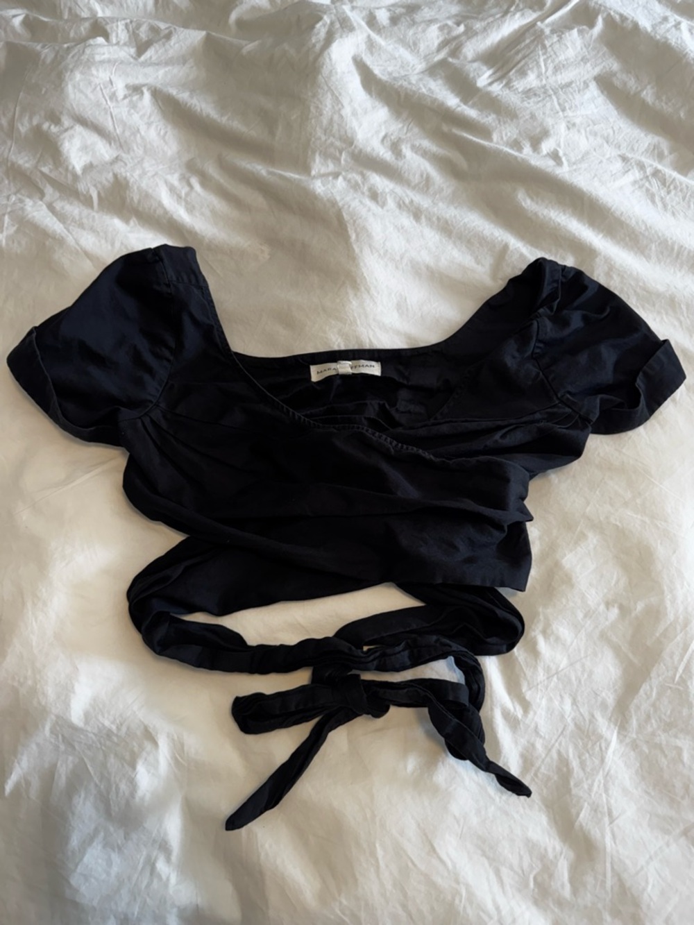Mara Hoffman Poplin crossover tie crop top